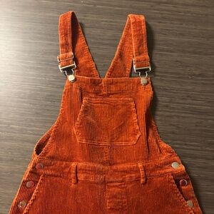 Forever 21 Copper Orange corduroy overall jumpsuit size medium